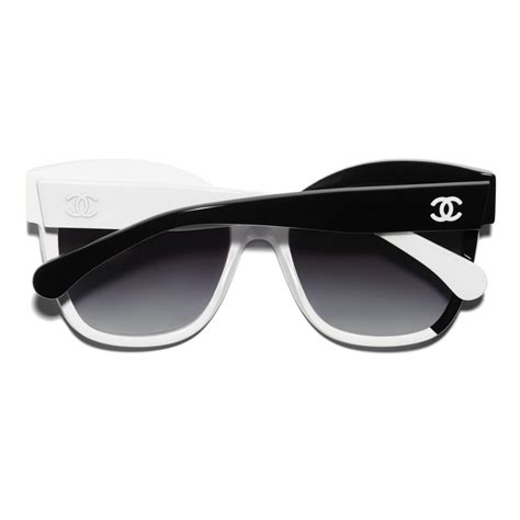 chanel occhiale sole bianco e nero|Occhiali da Sole Chanel .